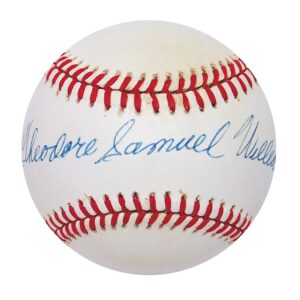 Theodore Samuel Williams Full Name Autographed Baseball