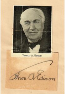 Thomas Edison Autographed Cut