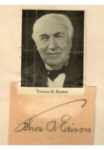 Thomas Edison Autographed Cut