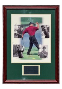 Tiger Woods 16×20 Framed & Autographed Photo Collage