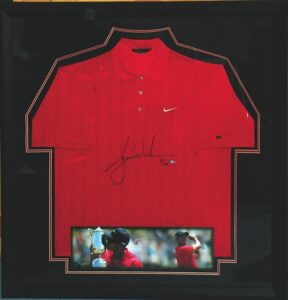 Tiger Woods Autographed 2008 US Open Nike Limited Edition Polo Display