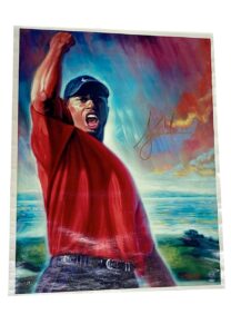 Tiger Woods Autographed Canvas Lithograph