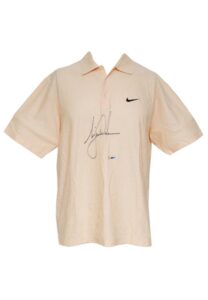 Tiger Woods Tournament Worn & Autographed Polo Shirt