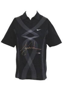 Tiger Woods Worn & Autographed Black Zebra Nike Polo Shirt