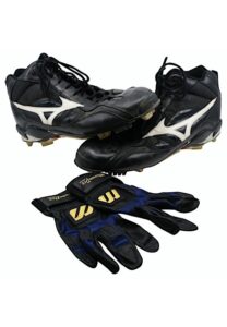 Tim Salmon California Angels Game-Used Cleats & Batting Gloves