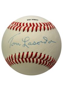 Tommy Lasorda Single-Signed Baseball