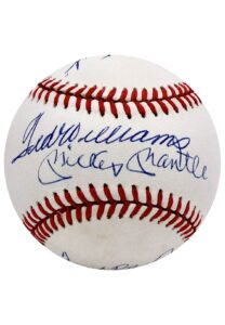 Triple Crown Winners Multi-Signed OAL Baseball With Rare Mantle/Williams SS