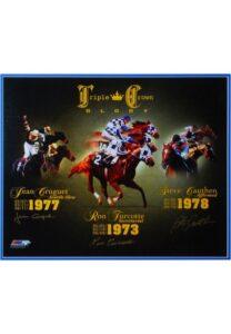 Triple Crown Winning Jockeys Multi-Signed 16×20″ Print