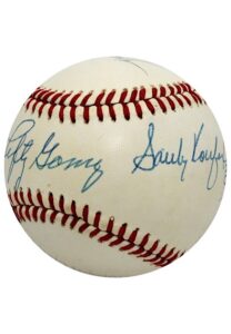 Triple Crown Winning Pitchers Multi-Signed Baseball – Gooden, Carlton, Koufax, Newhouser & Gomez