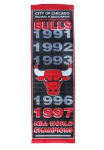 Two Chicago Bulls Original Street Banners 1995-96 & 1997