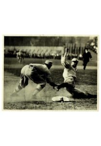 Ty Cobb Autographed Flying Spikes 8×10 B&W Photo