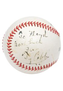 Ty Cobb Single-Signed Baseball