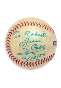 Ty Cobb Single-Signed Baseball