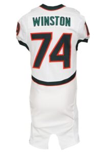 University of Miami Hurricanes Game-Used Jerseys – 1991-92 James Stewart Road, Circa 2000 Phillip Buchanon Home & 2005 Eric Winston Road