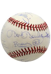 Various Sports Hall Of Famers & Stars Multi-Signed Baseball Including Cousy, Havlicek, Gale Sayers, Billie Jean King & More