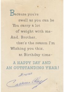 Vintage Cassius Clay Signed Birthday Card