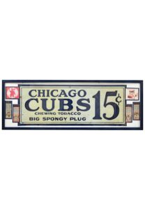 Vintage Chicago Cubs Chewing Tobacco Metal Advertising Sign