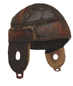 Vintage Dog Eared Leather Football Helmet