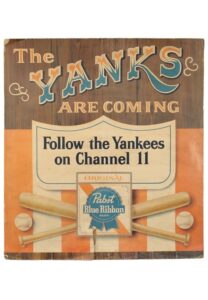 Vintage New York Yankees Pabst Blue Ribbon Large Format Advertisement Pieces