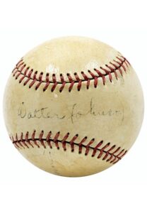 Walter Johnson & US Attorney General Tom Clark Dual-Signed Baseball