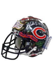 Walter Payton Signed Charles Fazzino Art Chicago Bears Mini-Helmet