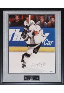 Wayne Gretzky Framed Signed Photo & Mario Lemieux Signed Stick Cover