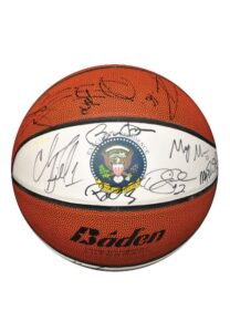 White House Basketball From Obama’s 49th Birthday Celebration Autographed By Obama, Kobe, Magic, LeBron & Others