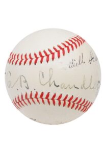 William Harrdige, Ford Frick & Happy Chandler Multi-Signed Baseball