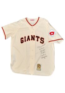 Willie Mays San Francisco Giants Autographed Home Mitchell & Ness Jersey