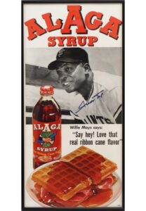 Willie Mays San Francisco Giants Single-Signed Alaga Syrup Framed Advertisement Piece