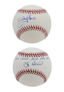 Yogi Berra “aint over till its over” & Whitey Ford Signed Baseballs