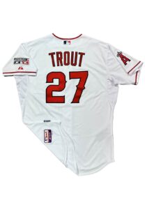 10/3/2014 Mike Trout LA Angels Of Anaheim Postseason Game-Used Home Jersey