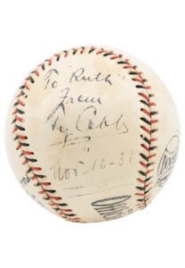 1931 Ty Cobb Single Signed & Inscribed Baseball