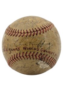 1937 NY Yankees WS Champs Team Signed Baseball