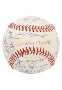 1953 NY Yankees Team Signed Official Baseball With Early Mantle