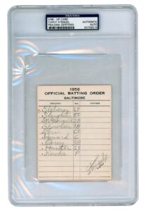 1956 Casey Stengel NY Yankees Signed Lineup Card