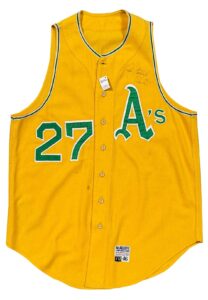 1970 Catfish Hunter Oakland A’s Game-Used & Autographed Flannel Vest