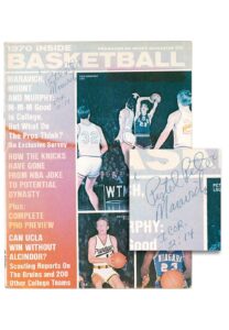 1970 Pistol Pete Maravich Autographed Inside Basketball Magazine