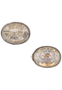 1972 & 1978 James Caan Sterling Silver Rodeo Championship Belt Buckles