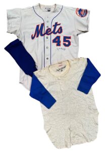 1974 Tug McGraw NY Mets Game-Used & Autographed Jersey With Autographed Undershirt & Stirrups