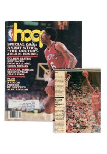 1985 Hoops Magazine Signed by Michael Jordan On His Article