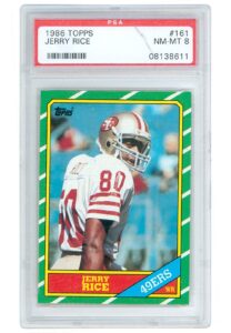 1986 Topps Jerry Rice #161 Rookie Card – PSA NM-MT 8