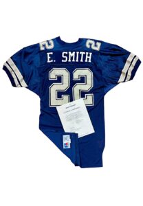 1990 Emmitt Smith Dallas Cowboys Rookie Game-Used & Autographed Jersey (Dallas Cowboys Football Club LOA • JSA)