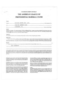 1992 Carlton Fisk Chicago White Sox Signed Players Contract