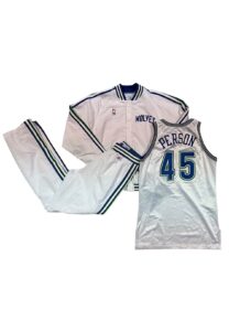 1993-94 Chuck Person Minnesota Timberwolves Game-Used Jersey & Warmup Suit