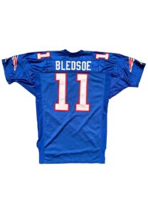 1994 Drew Bledsoe New England Patriots Game-Used Blue Jersey