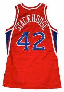 1995-96 Jerry Stackhouse Philadelphia 76ers Game-Used & Autographed Jersey