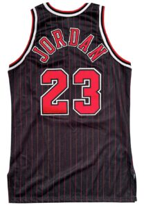 1995-96 Michael Jordan Chicago Bulls Pro-Cut Pinstripe Alternate Jersey