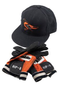 1995 Cal Ripken Baltimore Orioles Game-Used Cap & Batting Gloves