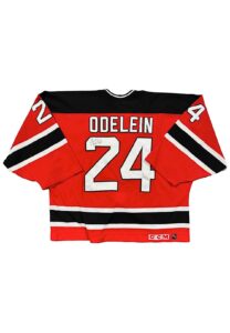 1996-1997 Lyle Odelein NJ Devils Game-Used & Autographed Jersey